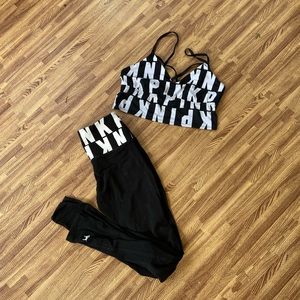 PINK cotton legging & bralette set